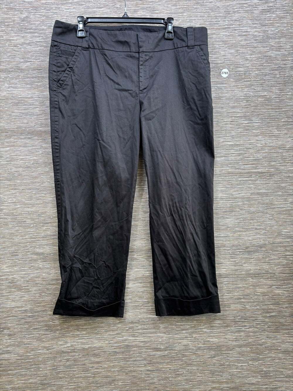 Eddie Bauer Capri Pants Womens 16 Black Mercer Fit Twill Stretch Crop Casual